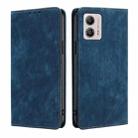 For Motorola Moto G53 5G/G13 4G/G23 4G RFID Anti-theft Brush Magnetic Leather Phone Case(Blue) - 1