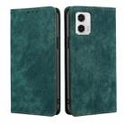 For Motorola Moto G73 5G RFID Anti-theft Brush Magnetic Leather Phone Case(Green) - 1