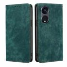 For OPPO Reno8 T 5G/A1 Pro 5G RFID Anti-theft Brush Magnetic Leather Phone Case(Green) - 1