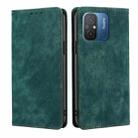 For Xiaomi Redmi 12C 4G RFID Anti-theft Brush Magnetic Leather Phone Case(Green) - 1