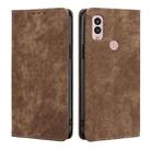 For Kyocera Android One S10 RFID Anti-theft Brush Magnetic Leather Phone Case(Brown) - 1