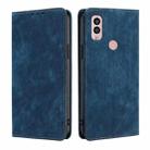 For Kyocera Android One S10 RFID Anti-theft Brush Magnetic Leather Phone Case(Blue) - 1