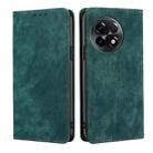 For OnePlus Ace 2/11R RFID Anti-theft Brush Magnetic Leather Phone Case(Green) - 1
