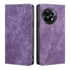 For OnePlus Ace 2/11R RFID Anti-theft Brush Magnetic Leather Phone Case(Purple) - 1