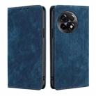 For OnePlus Ace 2/11R RFID Anti-theft Brush Magnetic Leather Phone Case(Blue) - 1