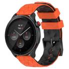 22mm Universal Football Pattern Two-Color Silicone Watch Band(Orange+Black) - 1