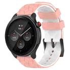 22mm Universal Football Pattern Two-Color Silicone Watch Band(Pink+White) - 1