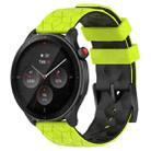 22mm Universal Football Pattern Two-Color Silicone Watch Band(Lime Green+Black) - 1