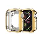 For Apple Watch Series 3 & 2 & 1 38mm Plating TPU Round Hole Hollowing Protective Case(Gold) - 1
