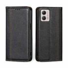 For Motorola Moto G53 5G/G13 4G/G23 4G Grid Texture Magnetic Flip Leather Phone Case(Black) - 1