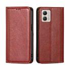 For Motorola Moto G53 5G/G13 4G/G23 4G Grid Texture Magnetic Flip Leather Phone Case(Red) - 1