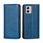 For Motorola Moto G53 5G/G13 4G/G23 4G Grid Texture Magnetic Flip Leather Phone Case(Blue) - 1