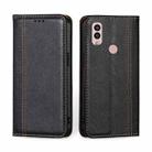 For Kyocera Android One S10 Grid Texture Magnetic Flip Leather Phone Case(Black) - 1