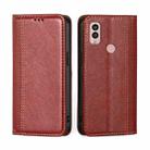 For Kyocera Android One S10 Grid Texture Magnetic Flip Leather Phone Case(Red) - 1