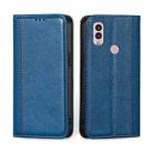 For Kyocera Android One S10 Grid Texture Magnetic Flip Leather Phone Case(Blue) - 1