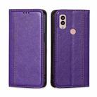 For Kyocera Android One S10 Grid Texture Magnetic Flip Leather Phone Case(Purple) - 1