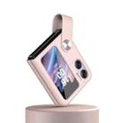 For OPPO Find N2 Flip Hand Strap Type Leather Phone Case(Pink) - 1