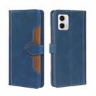 For Motorola Moto G73 5G Skin Feel Magnetic Buckle Leather Phone Case(Blue) - 1