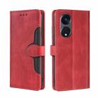 For OPPO Reno8 T 5G/A1 Pro 5G Skin Feel Magnetic Buckle Leather Phone Case(Red) - 1