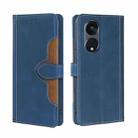 For OPPO Reno8 T 5G/A1 Pro 5G Skin Feel Magnetic Buckle Leather Phone Case(Blue) - 1