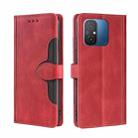 For Xiaomi Redmi 12C 4G Skin Feel Magnetic Buckle Leather Phone Case(Red) - 1