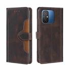 For Xiaomi Redmi 12C 4G Skin Feel Magnetic Buckle Leather Phone Case(Brown) - 1