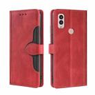 For Kyocera Android One S10 Skin Feel Magnetic Buckle Leather Phone Case(Red) - 1