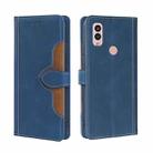 For Kyocera Android One S10 Skin Feel Magnetic Buckle Leather Phone Case(Blue) - 1