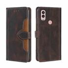 For Kyocera Android One S10 Skin Feel Magnetic Buckle Leather Phone Case(Brown) - 1