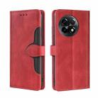 For OnePlus Ace 2/11R Skin Feel Magnetic Buckle Leather Phone Case(Red) - 1