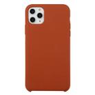 For iPhone 11 Pro Solid Color Solid Silicone  Shockproof Case(Saddle Brown) - 1
