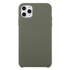 For iPhone 11 Pro Max Solid Color Solid Silicone  Shockproof Case(Olive Green) - 1