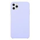 For iPhone 11 Pro Max Solid Color Solid Silicone  Shockproof Case (Light Purple) - 1