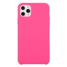 For iPhone 11 Pro Max Solid Color Solid Silicone  Shockproof Case (Arson Fire Rose) - 1