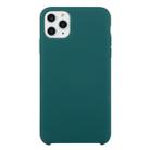 For iPhone 11 Pro Max Solid Color Solid Silicone  Shockproof Case (Dark Green) - 1