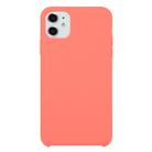 For iPhone 11 Solid Color Solid Silicone  Shockproof Case(Peach Red) - 1