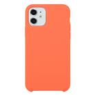 For iPhone 11 Solid Color Solid Silicone  Shockproof Case(Orange Red) - 1