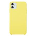 For iPhone 11 Solid Color Solid Silicone  Shockproof Case(Shiny Yellow) - 1