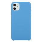 For iPhone 11 Solid Color Solid Silicone  Shockproof Case(Denim Blue) - 1