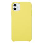 For iPhone 11 Solid Color Solid Silicone  Shockproof Case(Lemon Yellow) - 1