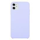 For iPhone 11 Solid Color Solid Silicone  Shockproof Case (Light Purple) - 1