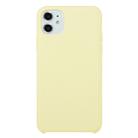 For iPhone 11 Solid Color Solid Silicone  Shockproof Case (Cream) - 1