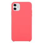 For iPhone 11 Solid Color Solid Silicone  Shockproof Case (Hibiscus Powder) - 1