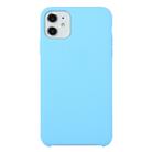 For iPhone 11 Solid Color Solid Silicone  Shockproof Case (Chrysanthemum Blue) - 1