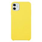 For iPhone 11 Solid Color Solid Silicone  Shockproof Case (Light Yellow) - 1