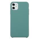 For iPhone 11 Solid Color Solid Silicone  Shockproof Case (Pine Needle Green) - 1