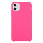 For iPhone 11 Solid Color Solid Silicone  Shockproof Case (Arson Fire Rose) - 1