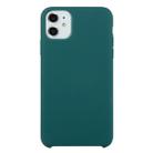 For iPhone 11 Solid Color Solid Silicone  Shockproof Case (Dark Green) - 1