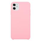 For iPhone 11 Solid Color Solid Silicone  Shockproof Case(Rose Pink) - 1