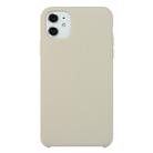 For iPhone 11 Solid Color Solid Silicone  Shockproof Case(Rock Ash) - 1